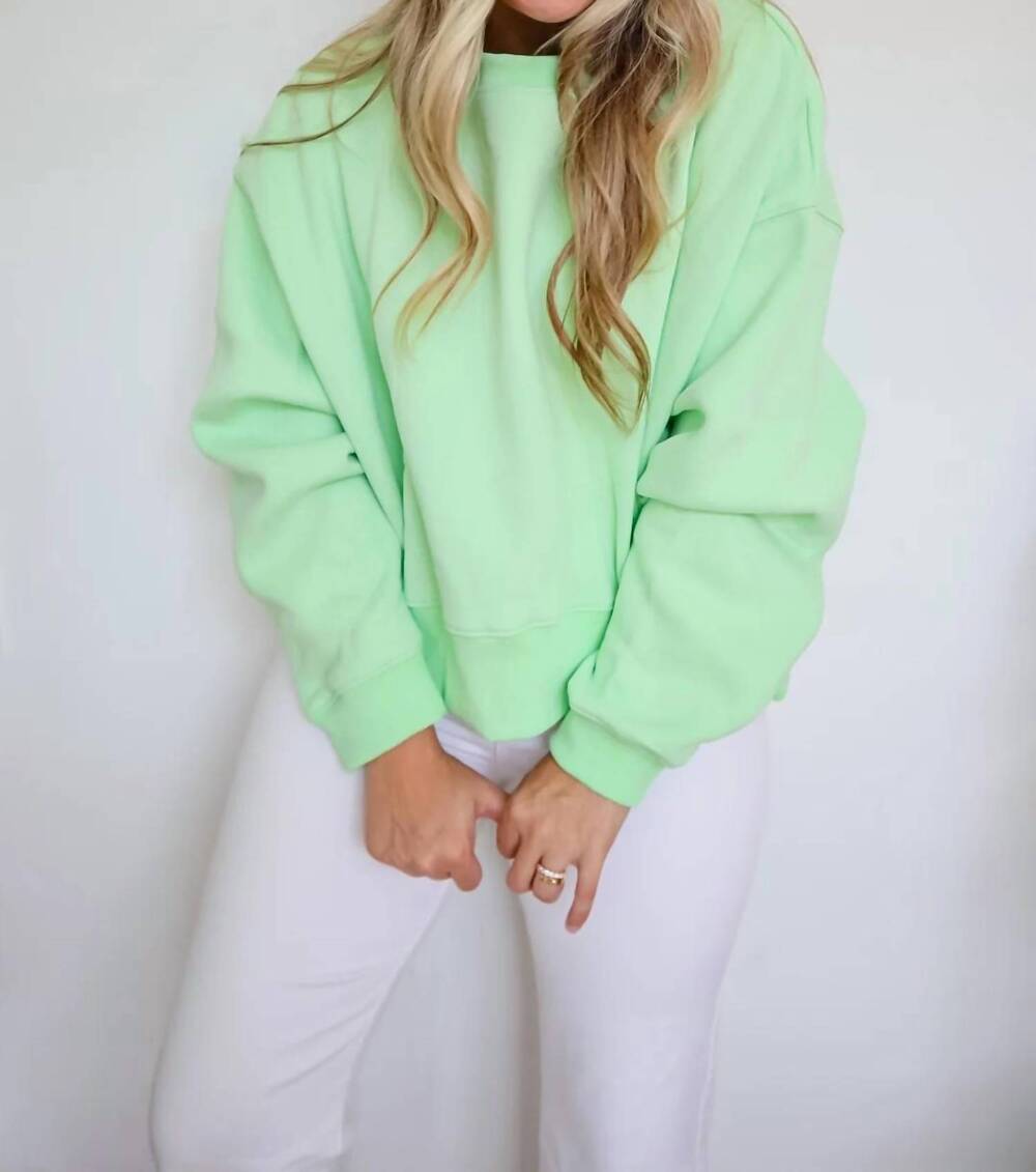 NEW TCEC women's cozy oversized sweatshirt in lime green